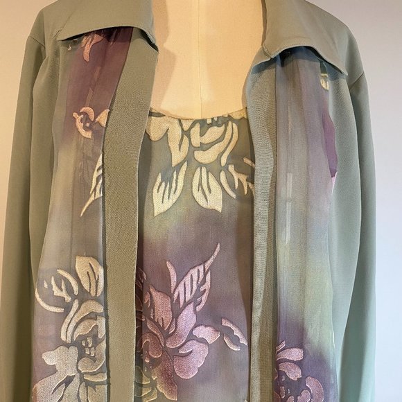 Palazzo Pants with shell & Jacket, Bassonelli Brand, size 16 - Picture 6 of 7